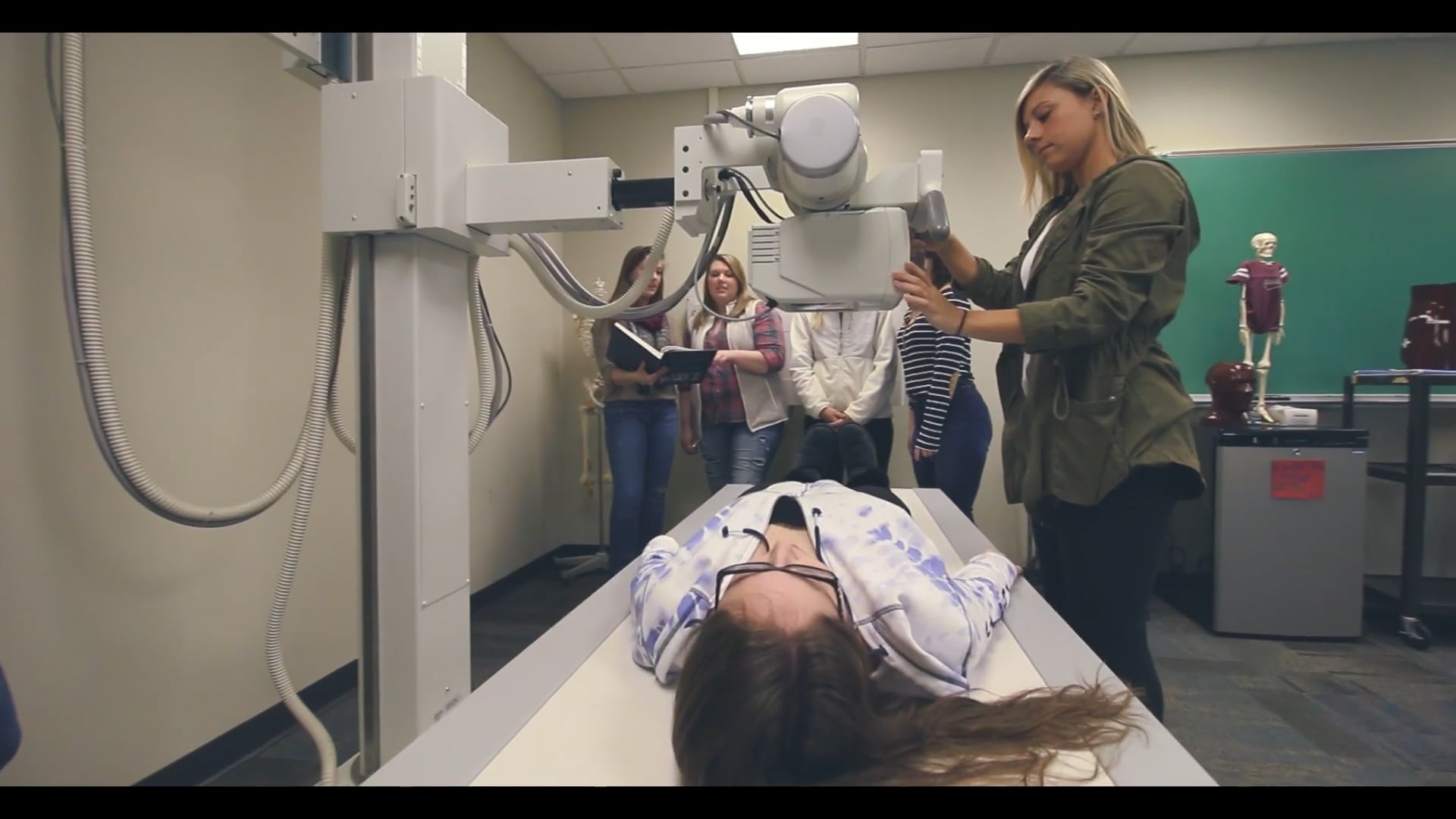 students using x-ray equipment